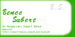 bence subert business card